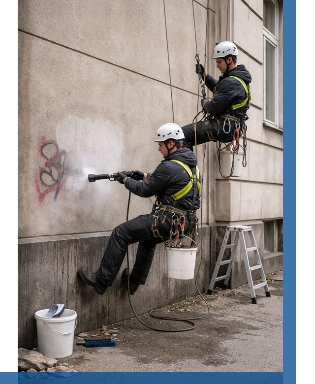 Удаление граффити с фасада в Камышине от 4624 р. | ВЫСОТНИК-Кмш