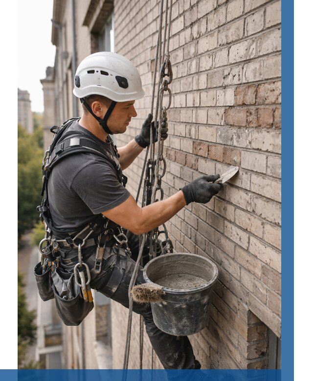 Ремонт кирпичной кладки фасада в Камышине от 1850 р. | ВЫСОТНИК-Кмш