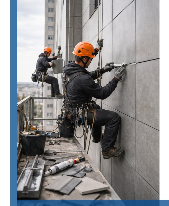 Профессиональный ремонт фасада из керамогранита в Камышине