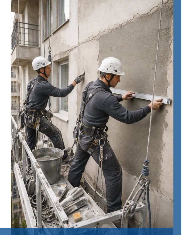 Штукатурка фасада на высоте в Камышине от 925 р. | ВЫСОТНИК-Кмш