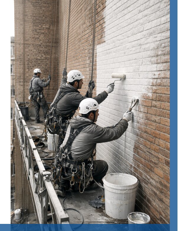 Покраска кирпичного фасада в Камышине от 360 р. | ВЫСОТНИК-Кмш