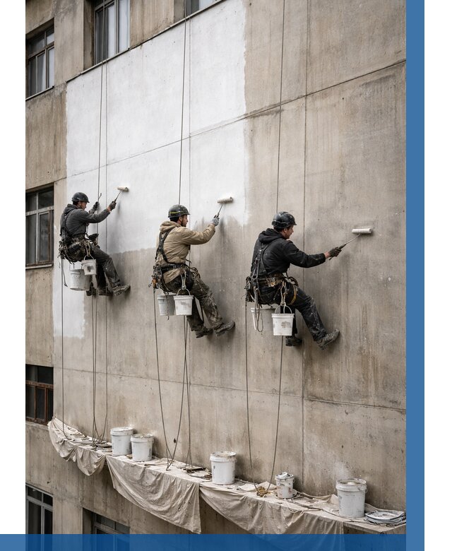 Покраска бетонного фасада в Камышине от 360 р за м2 | ВЫСОТНИК-Кмш