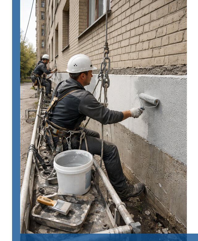 Окраска цоколя здания в Камышине профессионально и надежно