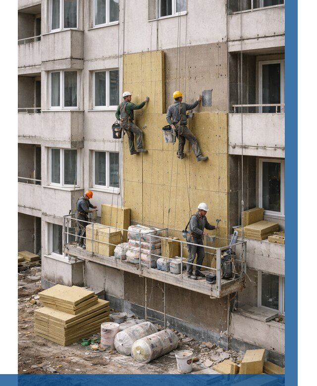 Утепление фасада минватой в Камышине от 1541 р. | ВЫСОТНИК-Кмш