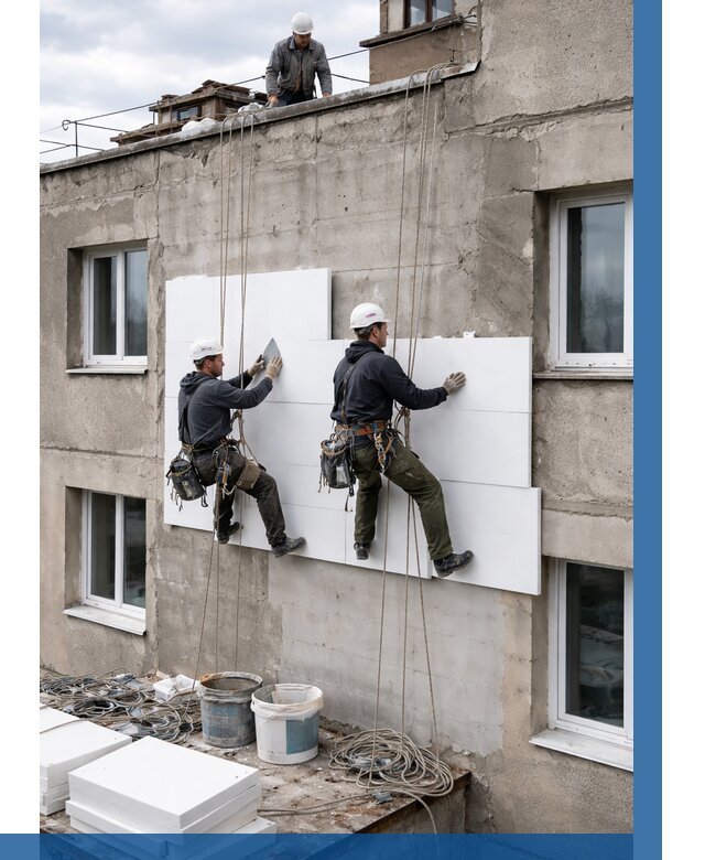 Утепление фасада пенополистиролом в Камышине от 1850 р. | ВЫСОТНИК-Кмш