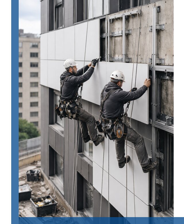 Монтаж композитных панелей фасада в Камышине под ключ