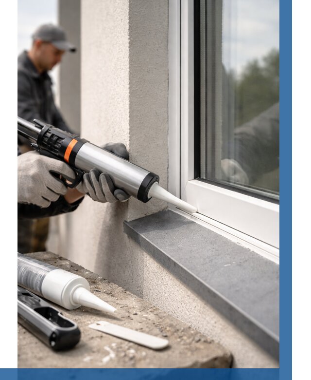 Герметизация монтажных швов окон в Камышине от 668 р. | ВЫСОТНИК-Кмш