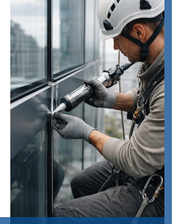 Герметизация стыков витража в Камышине от 1233 р. | ВЫСОТНИК-Кмш