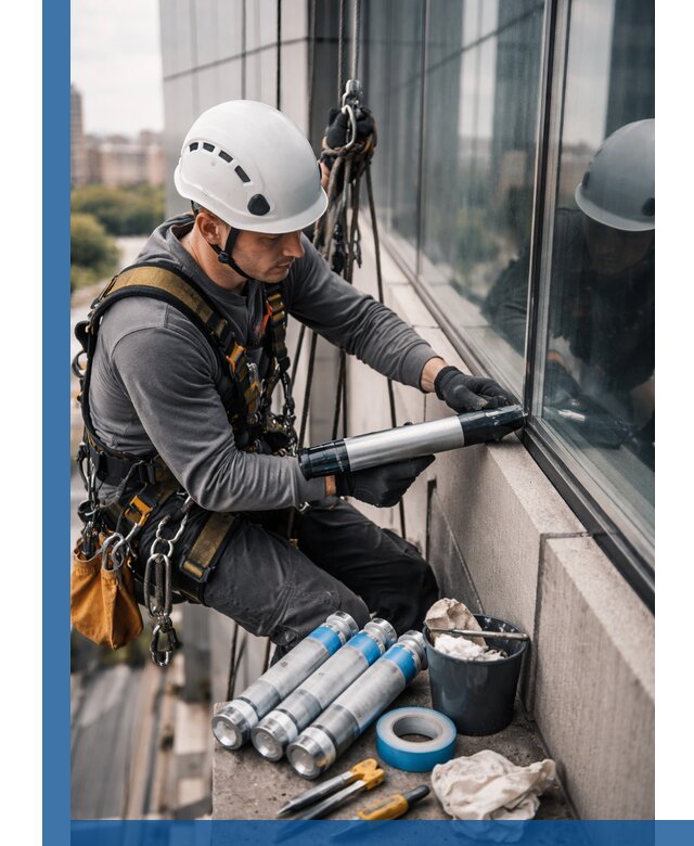 Герметизация стыков витража в Камышине для герметичных фасадов