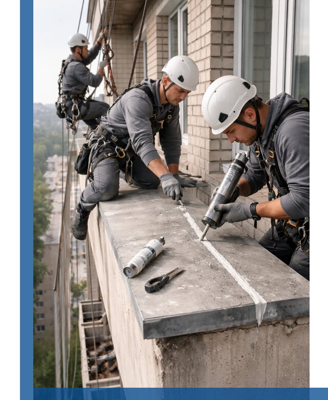 Герметизация балконного козырька в Камышине профессионально