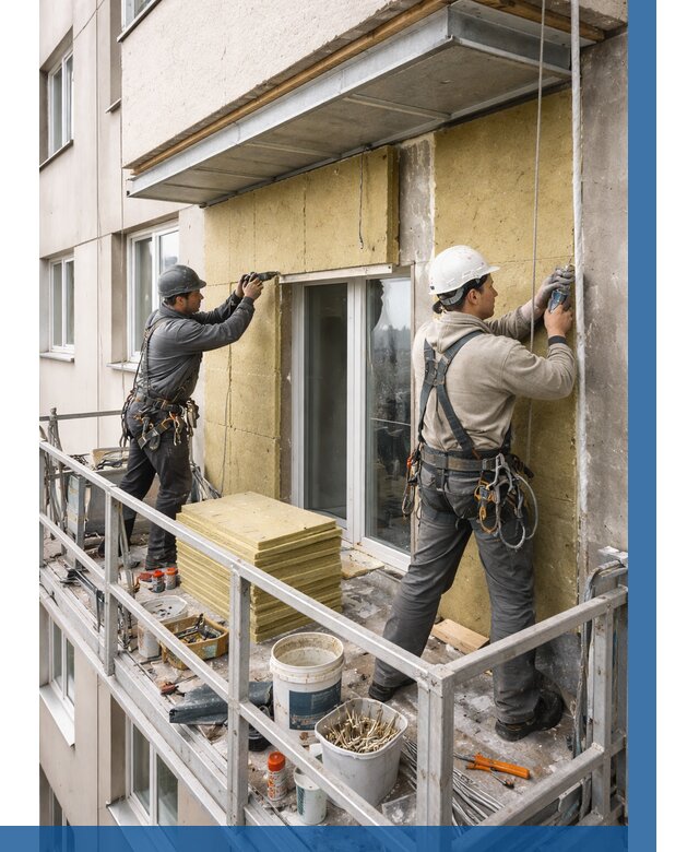 Утепление балкона снаружи в Камышине от 1644 р. под ключ ВЫСОТНИК-Кмш