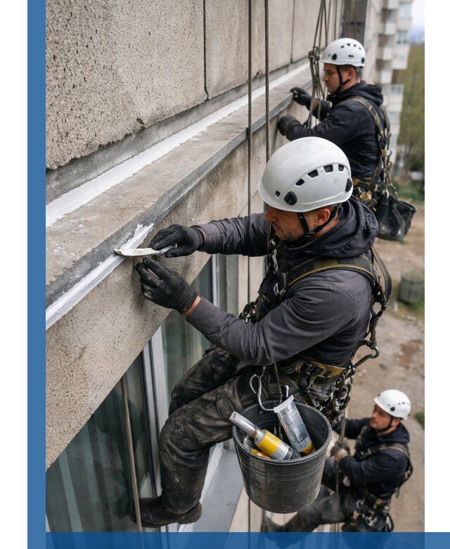 Герметизация примыкания балкона в Камышине под ключ с гарантией