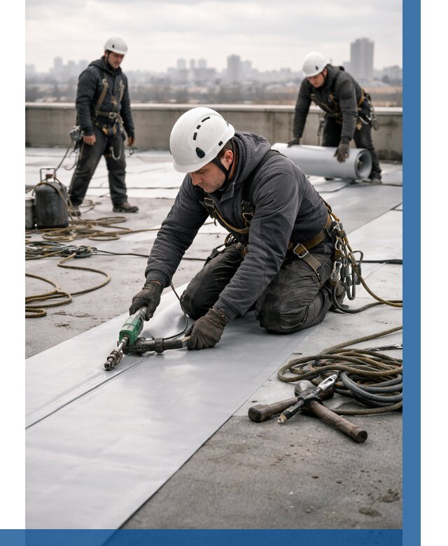 Ремонт мембранной кровли в Камышине от 1850 р./м2 | ВЫСОТНИК-Кмш