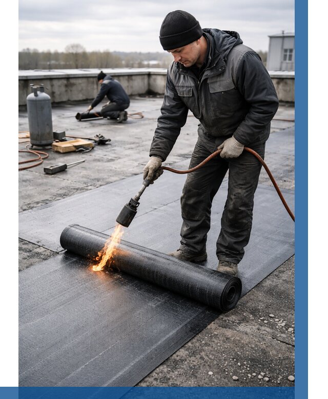 Ремонт наплавляемой кровли в Камышине от 719 р. | ВЫСОТНИК-Кмш