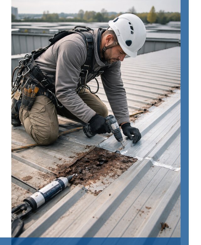 Ремонт профнастила на кровле в Камышине от 719 р. | ВЫСОТНИК-Кмш