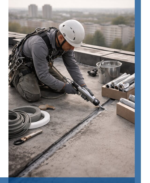 Герметизация швов кровли в Камышине от 462 р./м2 | ВЫСОТНИК-Кмш