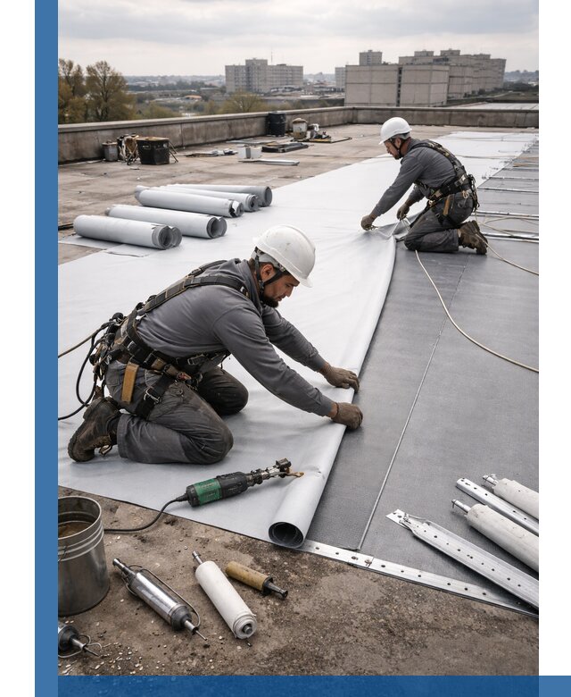 Монтаж мембранной кровли в Камышине для промышленных зданий