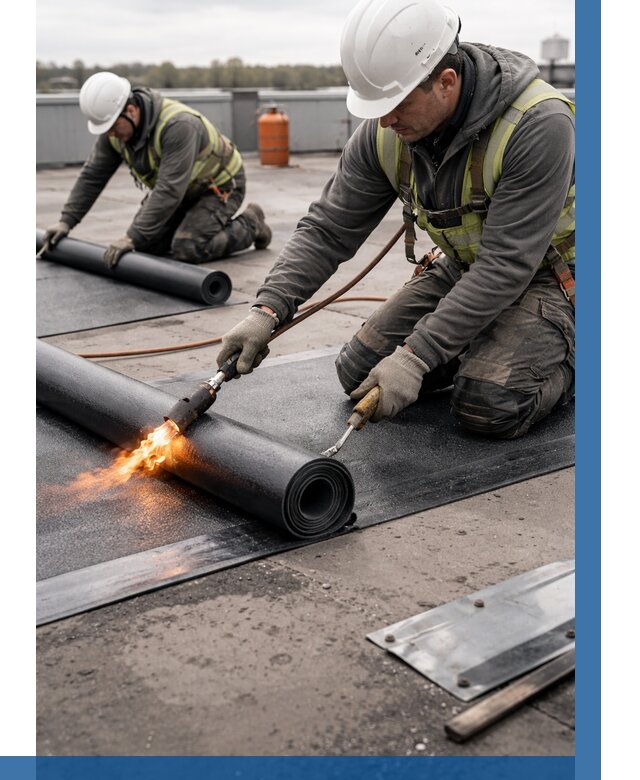 Монтаж наплавляемой кровли в Камышине от 873 р. — ВЫСОТНИК-Кмш