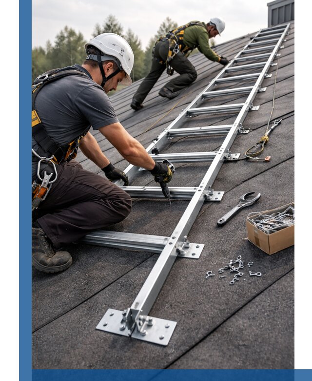 Профессиональный монтаж кровельной лестницы в Камышине под ключ