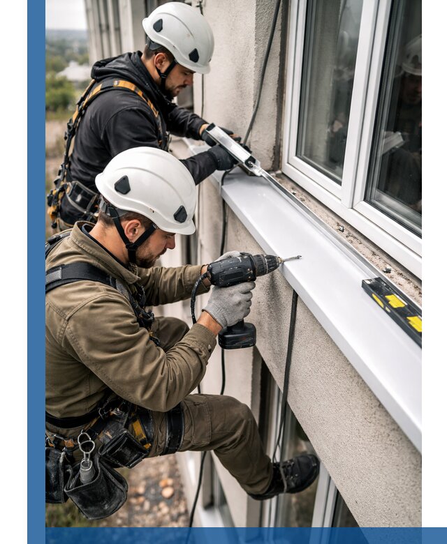 Профессиональный монтаж оконных отливов и отведения воды в Камышине