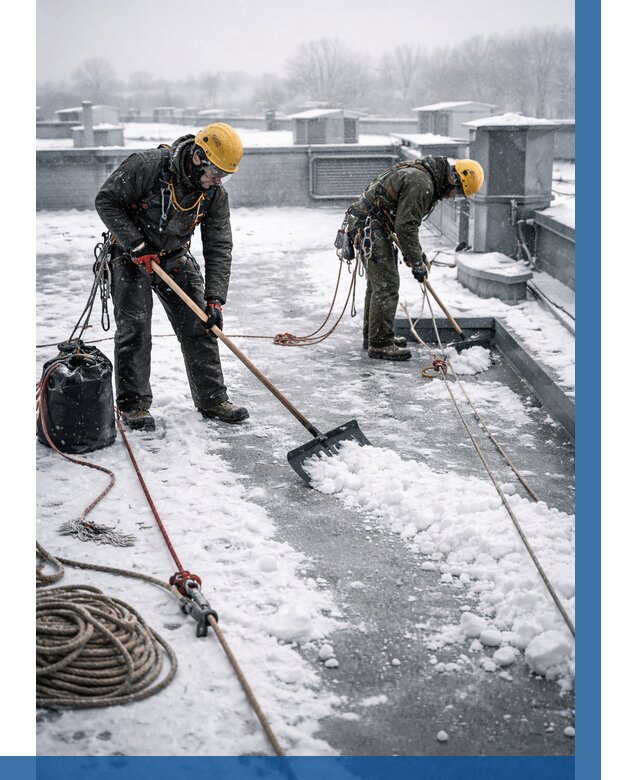 Очистка крыши от снега в Камышине от 7707 р. | ВЫСОТНИК-Кмш