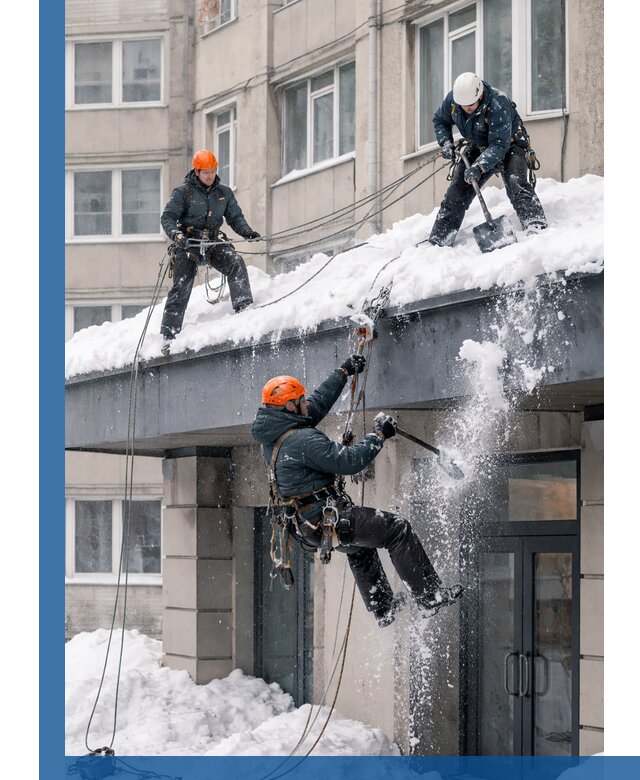 Безопасная очистка навесов от снега в Камышине круглогодично