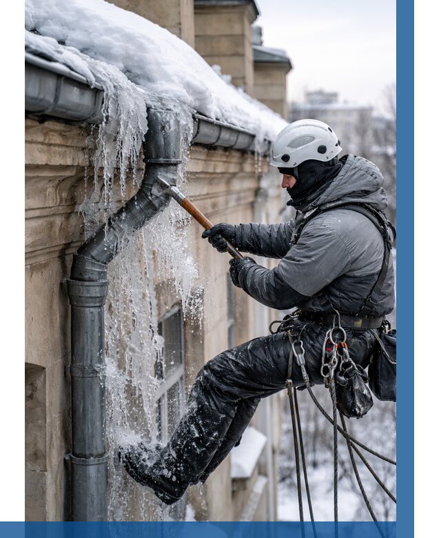 Очистка водостоков от льда в Камышине от 3597 р. | ВЫСОТНИК-Кмш