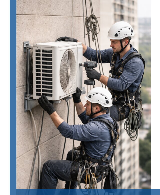 Монтаж внешнего блока кондиционера в Камышине установка и крепление