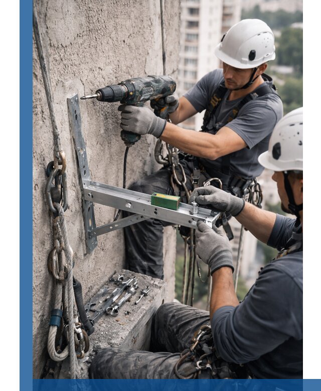 Установка кронштейнов кондиционера и крепежа в Камышине