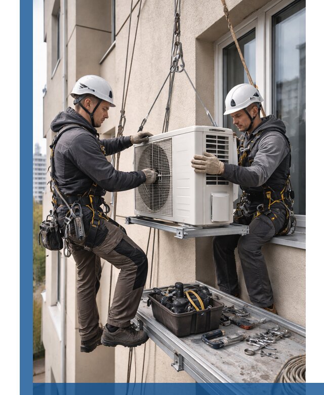 Перенос внешнего блока кондиционера в Камышине с монтажом и крепежом