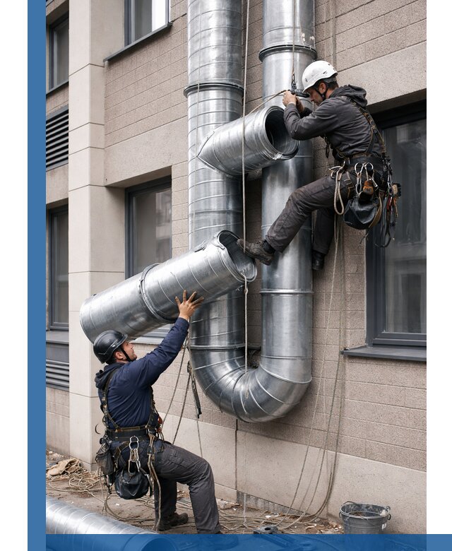 Монтаж фасадных воздуховодов в Камышине с герметизацией и крепежом