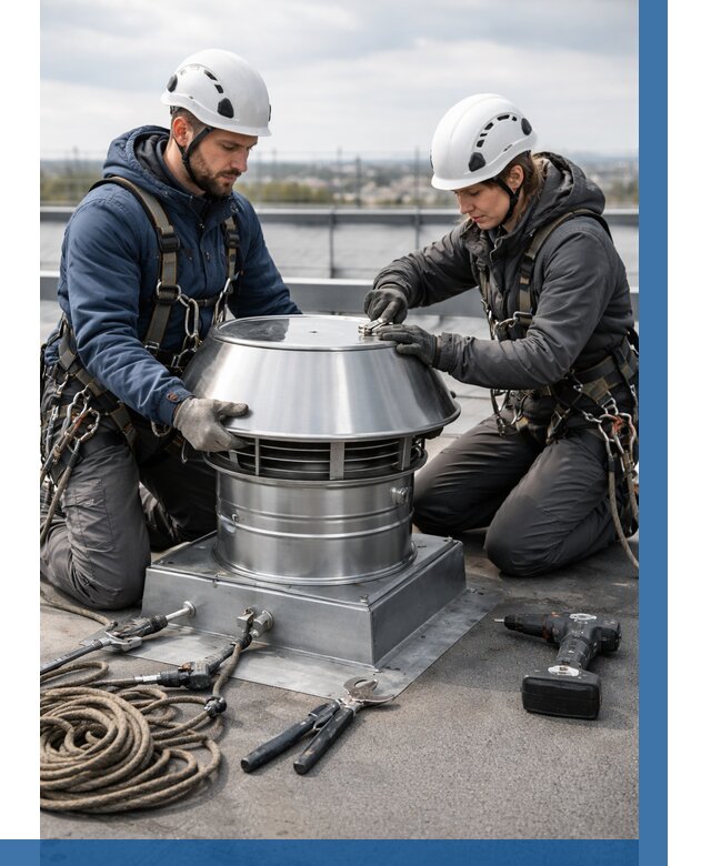 Установка дефлекторов на кровле в Камышине от 4624 р. | ВЫСОТНИК-Кмш