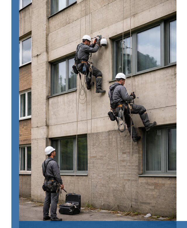 Монтаж фасадных камер видеонаблюдения в Камышине под ключ
