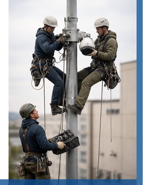 Установка видеокамер на мачте в Камышине от 8735 р. | ВЫСОТНИК-Кмш