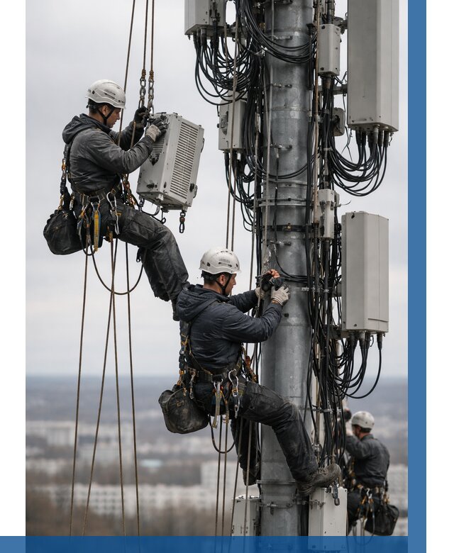 Монтаж оборудования связи на мачте в Камышине от 7707 р. | ВЫСОТНИК-Кмш