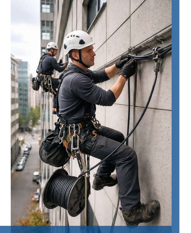 Прокладка кабеля по фасаду в Камышине от 360 р. | ВЫСОТНИК-Кмш