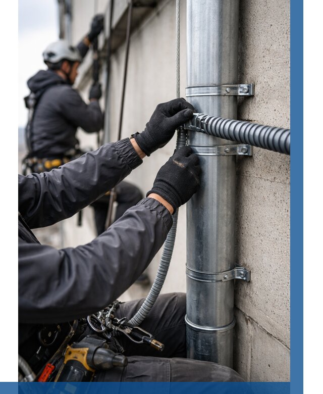 Монтаж гофры для кабеля в Камышине от 308 р. | ВЫСОТНИК-Кмш