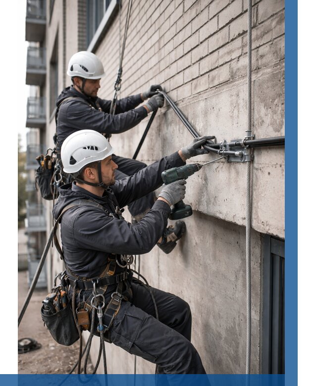 Крепление кабеля на фасаде в Камышине от 360 р. | ВЫСОТНИК-Кмш