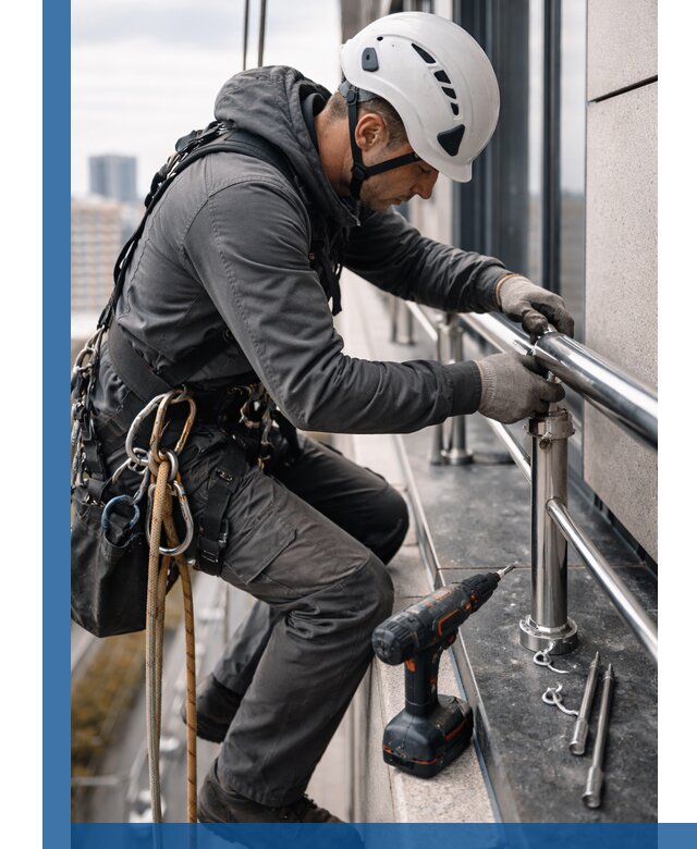 Монтаж ограждений на высоте в Камышине для зданий и конструкций