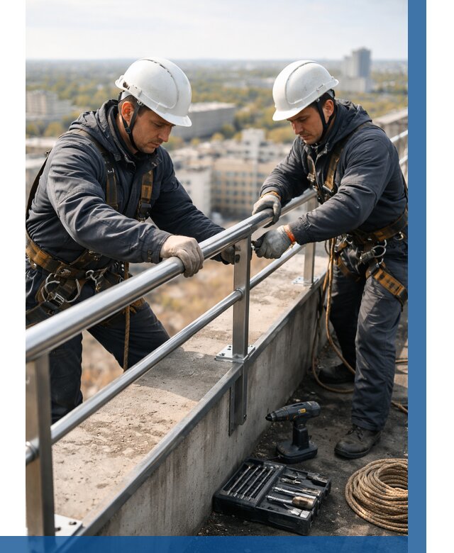 Монтаж перил на высоте в Камышине от 2569 р. | ВЫСОТНИК-Кмш