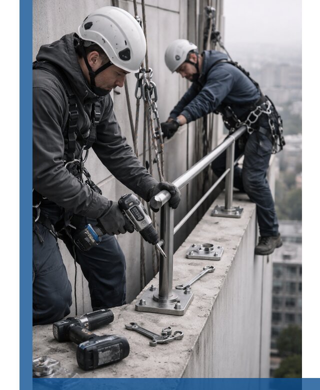 Монтаж перил на высоте в Камышине для жилых и промобъектов