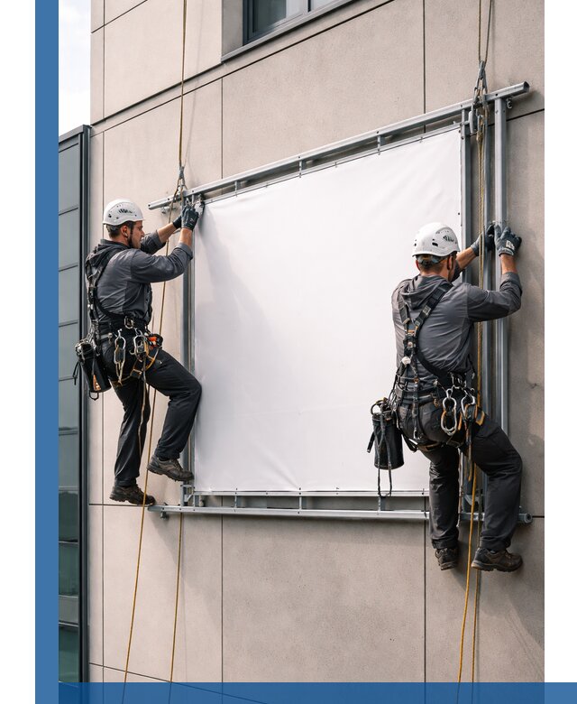 Монтаж наружной рекламной вывески в Камышине под ключ