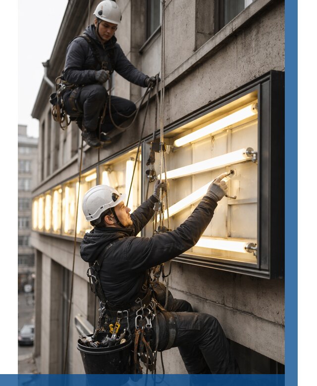Замена ламп в вывеске в Камышине под ключ от 3597 р. | ВЫСОТНИК-Кмш