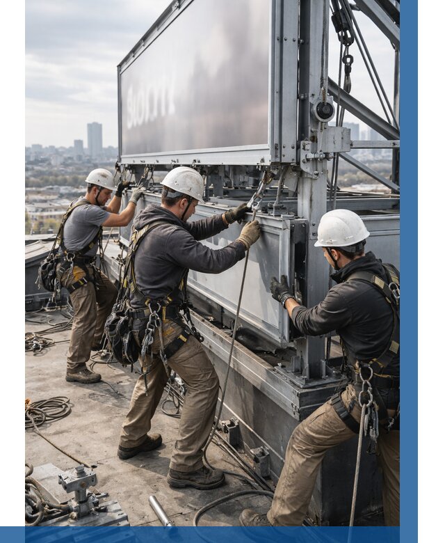 Монтаж крышной рекламной конструкции в Камышине от 61656 р.|ВЫСОТНИК-Кмш