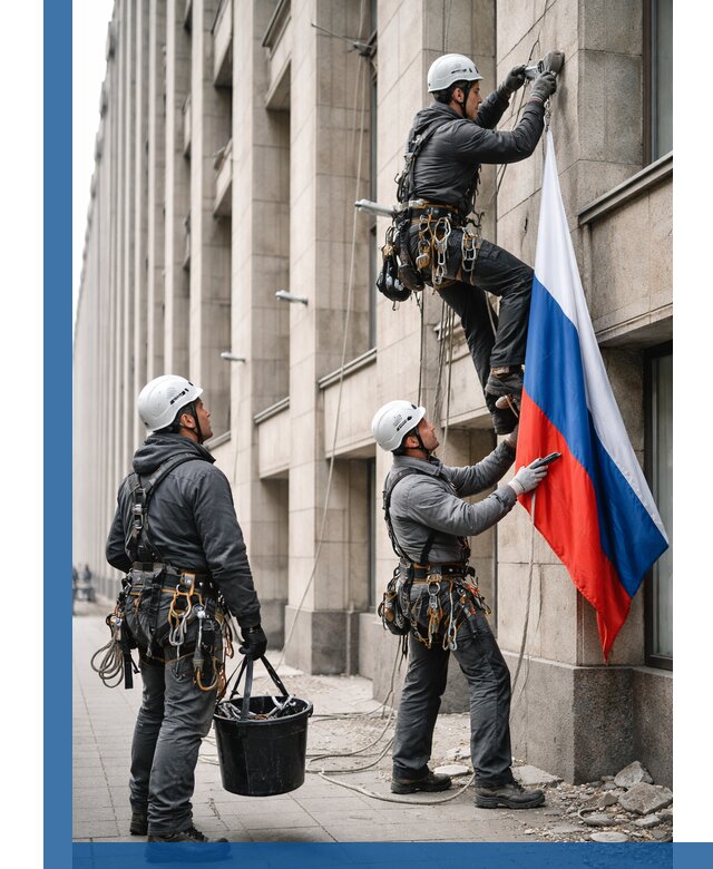 Профессиональная установка флагов на фасаде в Камышине