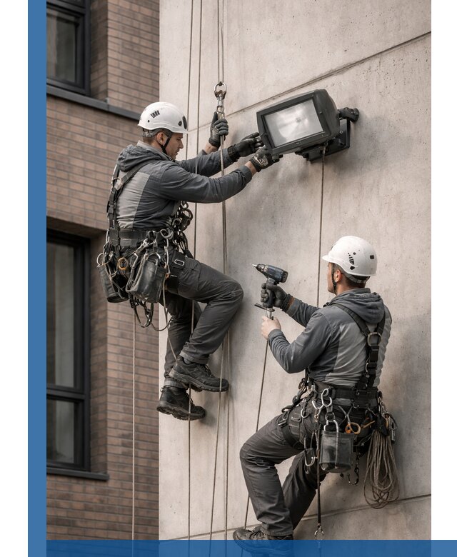 Профессиональный монтаж фасадных прожекторов в Камышине под ключ