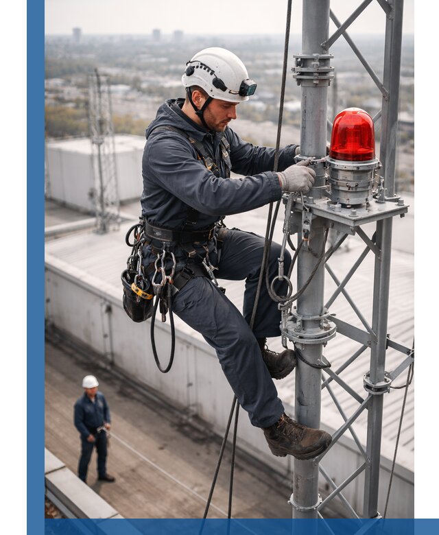 Монтаж заградительных огней и обслуживание объектов в Камышине