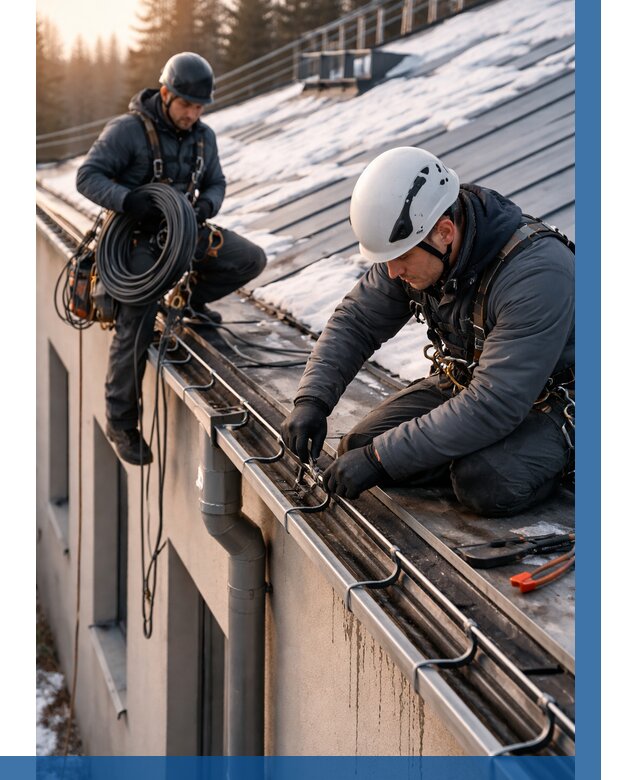 Монтаж греющего кабеля на кровле в Камышине от 462 р. | ВЫСОТНИК-Кмш