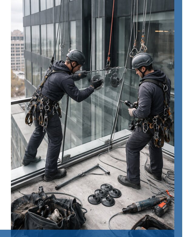 Монтаж стеклянных ограждений в Камышине от 2569 р. | ВЫСОТНИК-Кмш