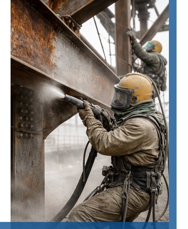 Пескоструйная очистка металлоконструкций в Камышине по 617 р. ВЫСОТНИК-Кмш